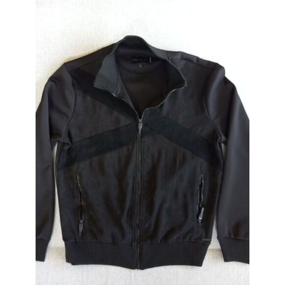Sean John Men's Striped Logo Track Jacket Black Size Medium